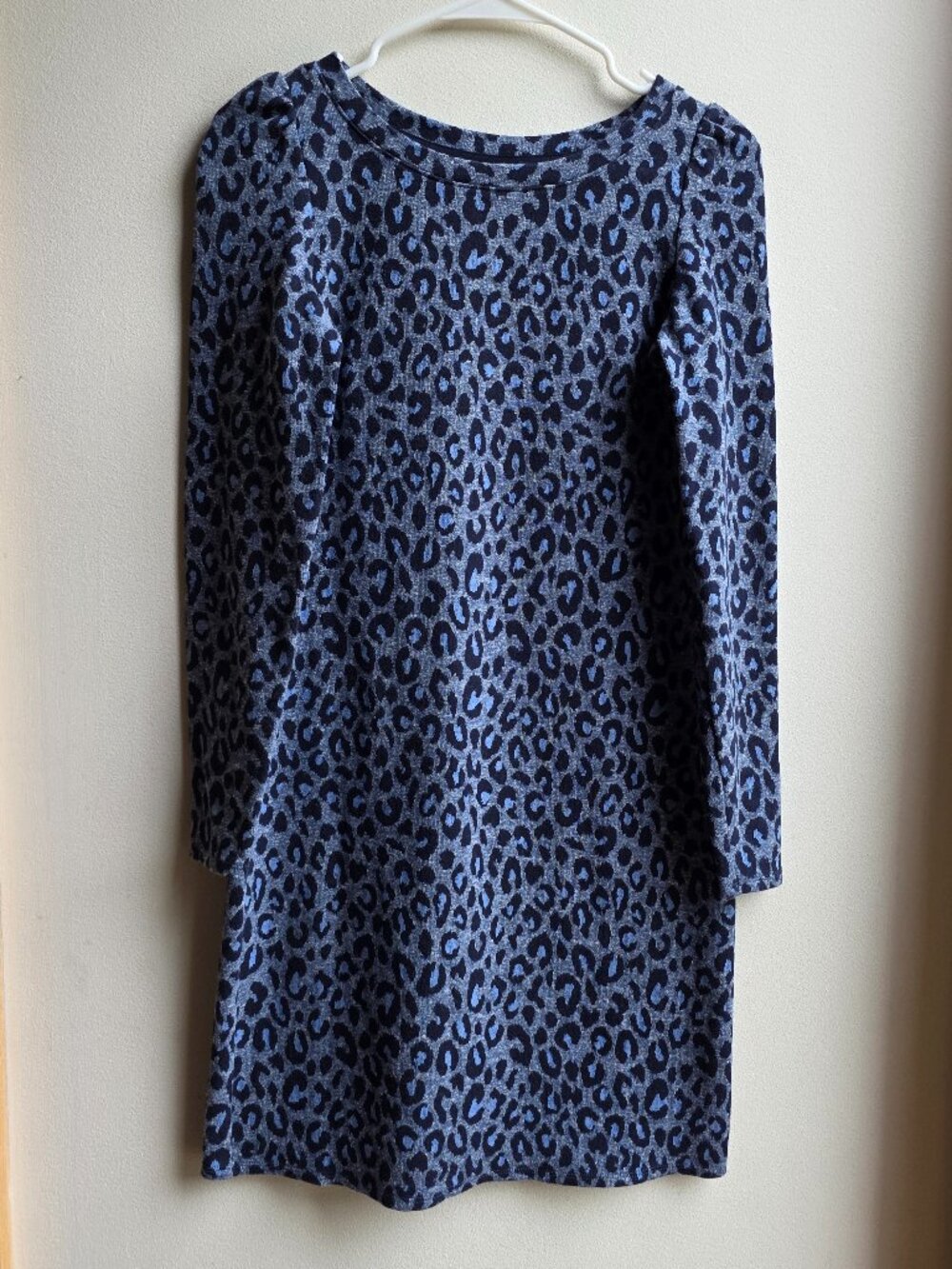 Talbots Cotton/Spandex Blend Leopard Print Long Sleeve Sheath Dress Size XS